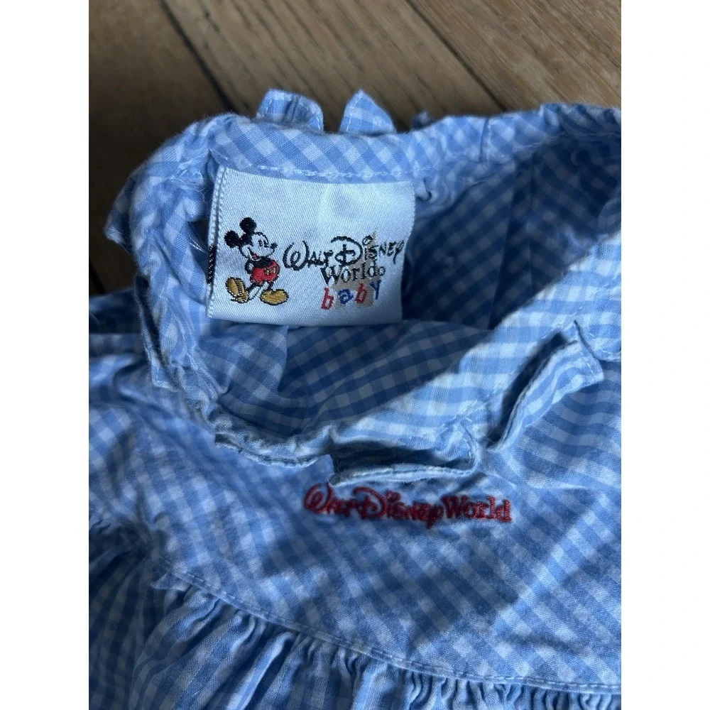 Vintage Walt Disney World Minnie Mouse Dress Girls 12 Months Gingham Sleeveless